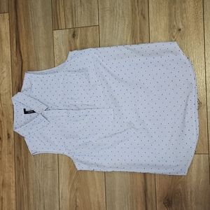 Cathy Sleeveless Top with Swiss Dot Detail sz S